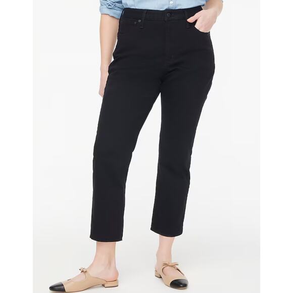 NWT J.Crew Curvy Essential Straight Black Jean In All Day Stretch Black Size 30 - Picture 1 of 8